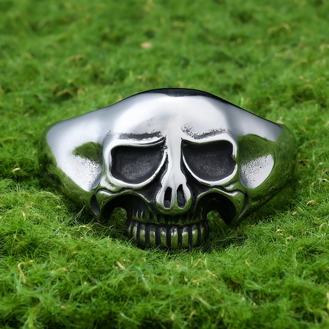 Bracciale Rigido Con Teschio Gotico Acciaio Inossidabile Punk Retro Testa Di Scheletro Gioielli Per Costume Halloween Uomo Donna