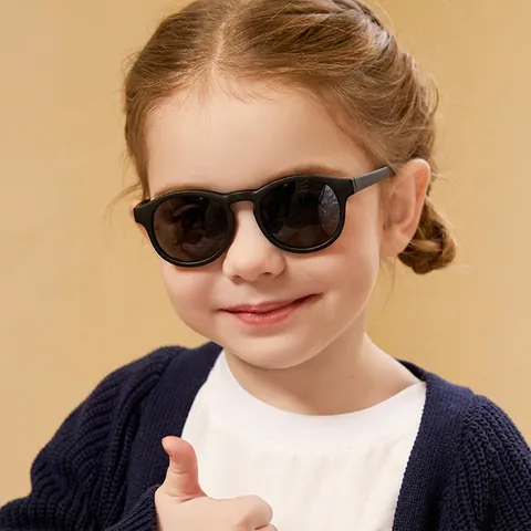 Occhiali Da Sole Per Bambini Polarizzati Protezione UV400 Montatura TPEE Flessibile Retro Tondi Per Neonati Esterno