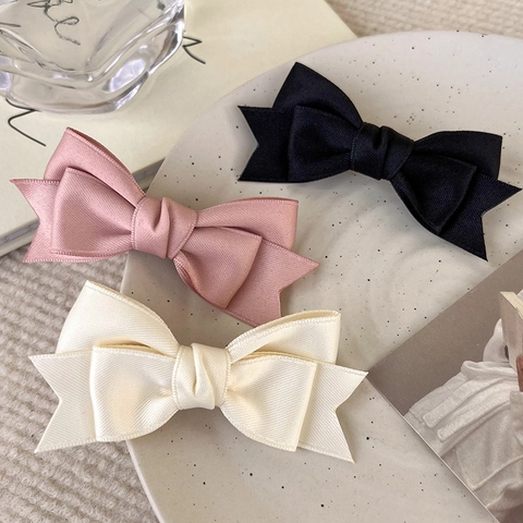 Schleife Haarklammer Satin Stoff Entenschnabel Haarnadel Ballettstil Süße Elegante Kopfschmuck Für Frauen Mädchen