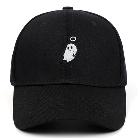 Baseball Cap Cotton Twill Embroidered Ghost With Halo Adjustable Casual Hip Hop Streetwear Hat Unisex