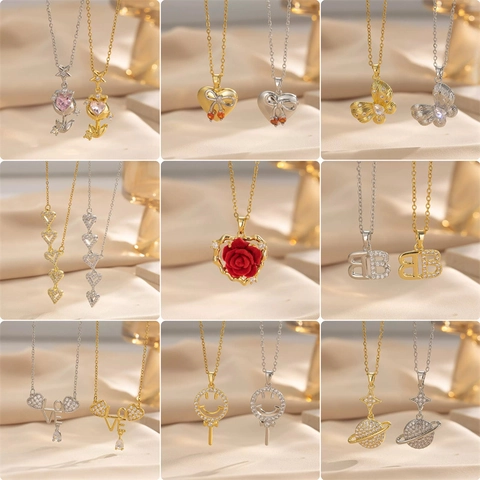 Japanischer Und Koreanischer Stil Mode Titanstahl Halskette Für Frauen Nischen Schlüsselbein Kette Vielseitiges Vierblattklee