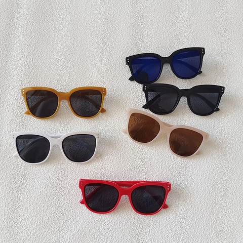 Gafas De Sol Infantiles Protección UV400 Lente Resina PC Gafas Moda Vintage Cuadradas Para Niños Y Niñas Exterior