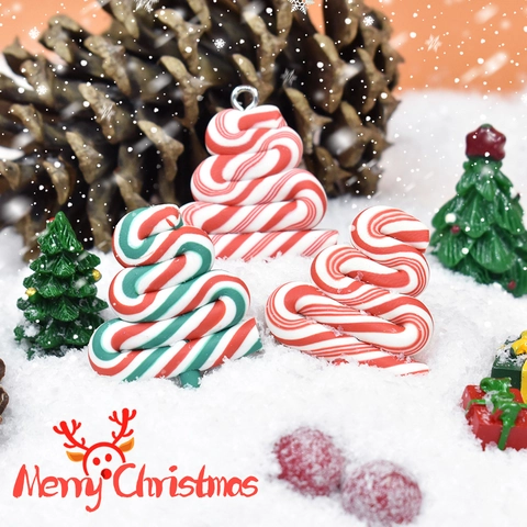 Weihnachtsbaum Lutscher Anhänger Polymer Ton Harz DIY Schmuckherstellung Zubehör Festliche Feiertagsdeko