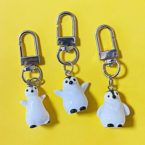 Simpatico Portachiavi a Forma di Pinguino 3D Simulato Ciondolo per Borsa Animale Cartone Animato per Bambini Uomo Donna