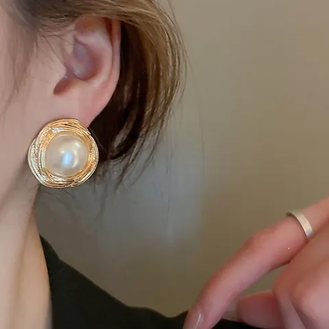 Orecchini Di Künstliche Perle Spirale In Metallo Spazzolato Vintage Con Perno In Argento Gioielli Eleganti Stile Francese Per Donna
