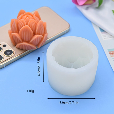 Stampo In Silicone 3D Fiore Di Loto Per Produzione Candele Sapone Gesso Fondente Cioccolato Decorazione Torte Artigianato