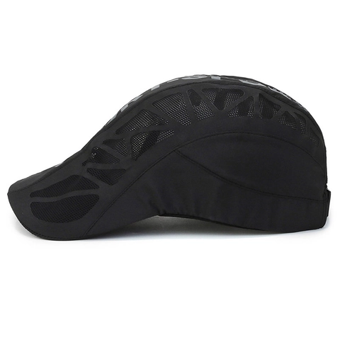 Béret en Maille Respirante pour Hommes Décontracté Extérieur Casquette en Polyester Pare-Soleil Réglable Accessoire de Sport