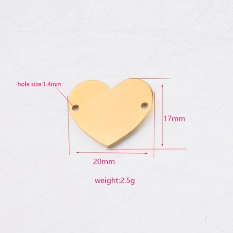 Connettore Pendente A Cuore Acciaio Inossidabile 304 Lucidato A Specchio Doppio Foro Per Creazione Gioielli DIY