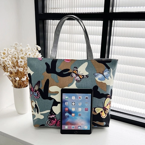 Large Capacity Printed Canvas Tote Bag Fashion Handbag Casual Shoulder Bag For Women Daily Shopping Travel Versatile
