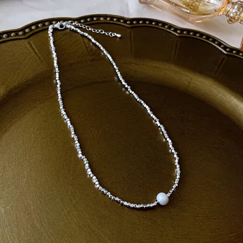 Collana Con Ciondolo A Cuore In Perla Artificial Simulata In Lega Vintage Da Donna Perline Di Metallo Irregolari Catena A Serpente Gioielli Minimalisti