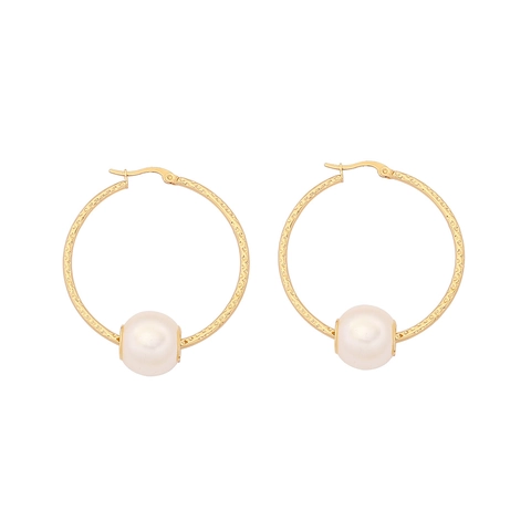 Stainless Steel Geometric Artificial Pearl Earrings Women Gold Plated Minimalist Elegant Hexagon Round Water Drop Oval Jewelry