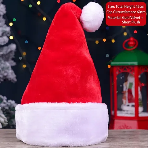 Cappello Da Babbo Natale In Peluche Sorprendente Velluto Berretto Di Natale Rosso Bianco Festa Festiva Travestimento Per Adulti Arredamento Per Vacanze