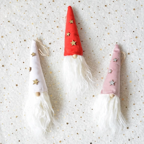 Gnomi Di Natale Ornamenti Da Appendere Tessuto Peluche Decorazione Tomte Nordico Per Albero Con Stelle Di Paillettes Barba