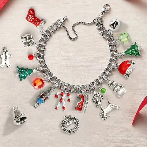 Christmas Charms Alloy Enamel Small Pendants For DIY Jewelry Making Holiday Tree Decorations Snowman Santa Hat Styles