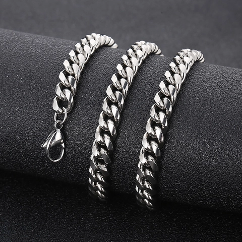 Collana A Catena Cubana Lucidata Acciaio Inossidabile Gioielli Di Moda Hip Hop Minimalista Per Uomo E Donna