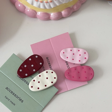 Mollette Per Capelli A Pois Resina Ovale Goccia D'acqua Fermagli Stile Coreano Per Donne Ragazze Accessori Per Capelli