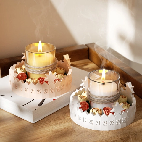 Advent Kalender Tablett Silikonform Countdown Digital Ring Kerzenhalter Harz Gießen Zahnrad Form DIY Handwerk Heimdekor