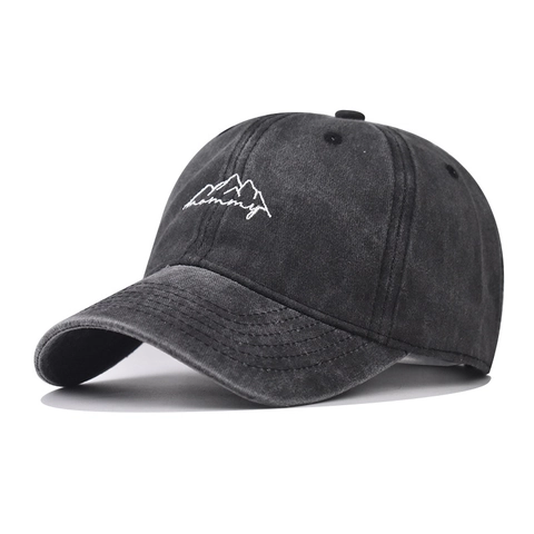 Berretto Da Baseball In Cotone Lavato Vintage Distressed Ricamo Montagna All Aperto Traspirante Cappello Sole Uomo Donna Regolabile