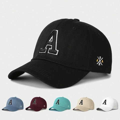 Baseball Cap Mit Besticktem Buchstaben A Verstellbare Twill Sonnenschutz Mütze Lässiger Vintage Sport Hut Für Herren Damen