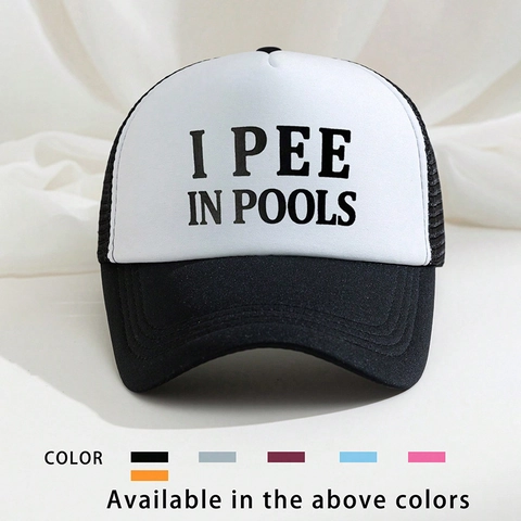 Lustiger I Pee In Pools Slogan Trucker Hat Atmungsaktive Mesh Baseball Kappe Für Outdoor Sonnenschutz Verstellbar