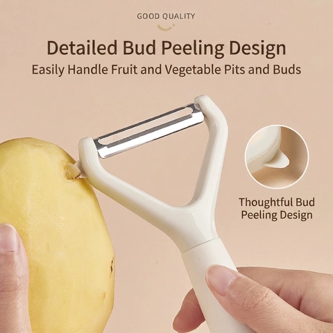 Multifunctional Fruit Vegetable Peeler Stainless Steel Blade Ergonomic Handle With Bud Remover Kitchen Gadget For Potato Apple