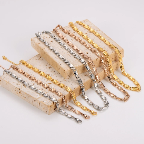 Collar Y Pulsera De Cadena De Clip Joyería De Acero Inoxidable 304 Chapado En Oro De 18K Moda Minimalista Para Mujer Regalo