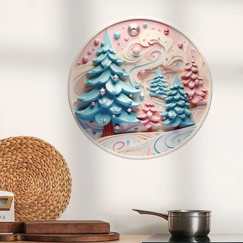 Adesivi Murali Natalizi Effetto 3D Pupazzo Di Neve Babbo Natale PVC Rimovibile Autoadesivo Decorazione Per Interni