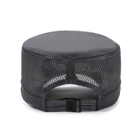 Men Cadet Hat Flat Top Cap Breathable Mesh Quick Dry Polyester Sun Protection Outdoor Sport Fishing Adjustable