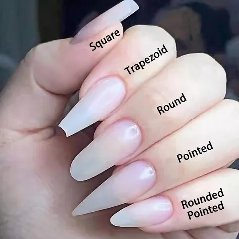 False Nail Tips Coffin Stiletto Almond Shape Transparent Natural White Full Cover ABS Artificial Nails For DIY Manicure Salon