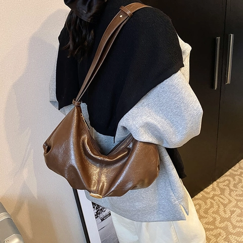 Sac Bandoulière Imprimé Léopard Pour Femmes Grande Capacité Vintage Hobo Sac À Épaule Cuir PU Rétro Sac De Travail