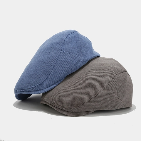 Gorra Plana Retro De Punto De Algodón Color Sólido Newsboy Sombrero Casual Ajustable Boina De Pintor Para Mujeres