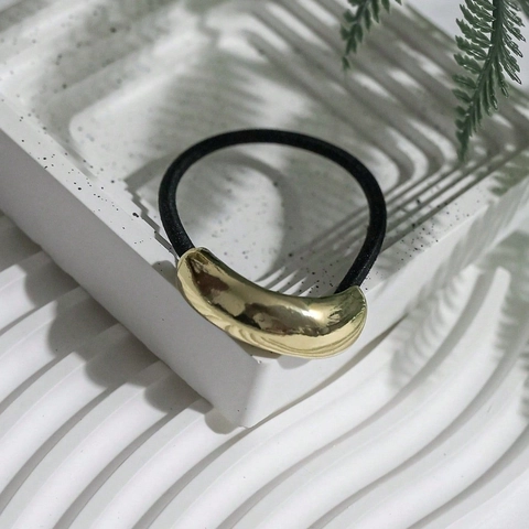 Haar Gummis Metall Elastisch Pferdeschwanz Halter Vergoldet Minimalistisch Haarschmuck Für Frauen