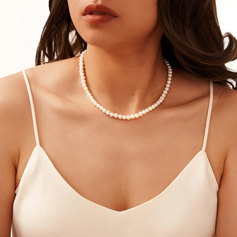 Elegante 925 Sterlingsilber Süßwasserperlen Kette Für Damen 14K Vergoldet Minimalistische Schlüsselbeinkette Schmuck Geschenk
