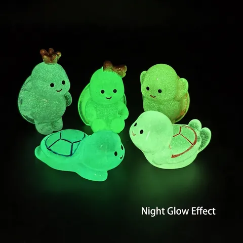 Statuetta Di Tartaruga Luminosa In Miniatura Statua Di Animale In Resina Si Illumina Al Buio Decoro Per Scrivania Paesaggio Micro