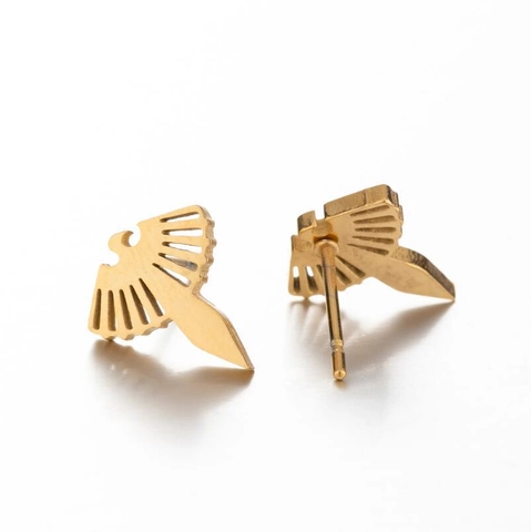 Stainless Steel Animal Stud Earrings Owl Bee Elephant Snake Whale Giraffe Bird Hollow Out Minimalist Tiny Jewelry For Women