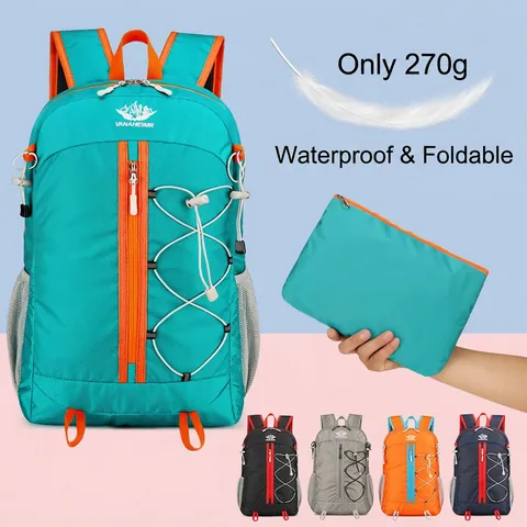 Lightweight Hiking Backpack Waterproof Nylon Large Capacity Foldable Outdoor Travel Sports Daypack Reflective Breathable