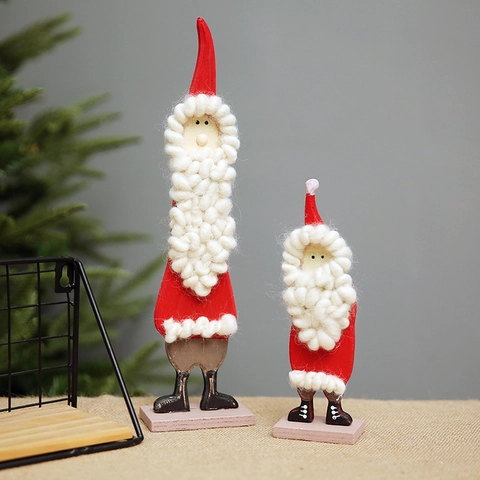 Décoration De Table Noël Bois Feutrine Père Noël Renne Arbre Ornements Bureau Décor Festif