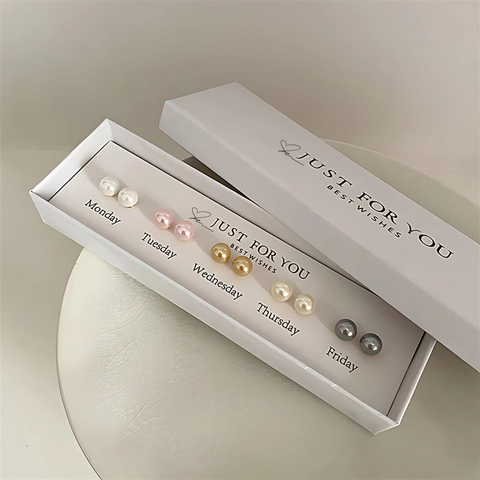 Boucles D'Oreilles En Künstliche Perles Et Clips D'Oreilles À Ressort Cuivre Électrolytique Style Rétro Français Coffret Bijoux