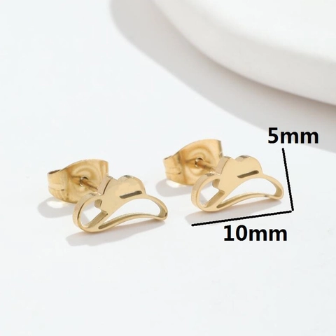 Stainless Steel Cowboy Hat Stud Earrings Gold Plated Hollow Geometric Cute Sweet Jewelry For Women