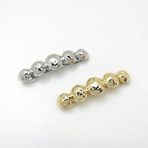 Metalen Bolletjes Haarklem Gehamerde Textuur Legering Haarpeld Voor Dames Minimalistische Haaraccessoires