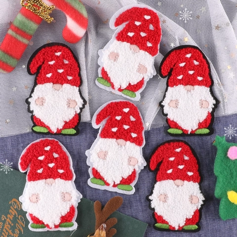 Toppe Ricamate Ciniglia Gnomo Di Natale Accessori Per Cucito Per Vestiti Borse Cappelli Decorazione Fai Da Te Natale