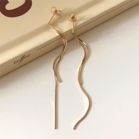 925 Sterling Silber Ohrringe Lange Quaste Schlangenkette Minimalistische Drop Ohrfaden Schmuck Für Frauen Mode Elegant