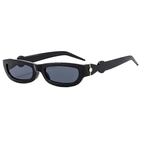 Lunettes De Soleil Rectangulaires Rétro Pour Femmes Protection UV400 Monture PC Métal Mode Vintage Y2K Extérieur
