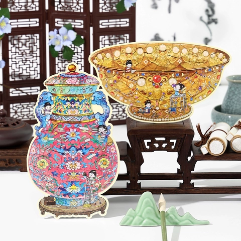 Adesivi Puzzle DIY 2.5D PET E Carta Bianca Tema Restauro Antico Stile Cinese Decorativo Per Scrapbooking Journaling