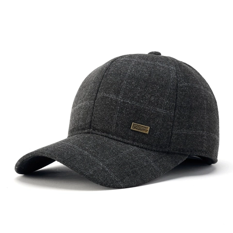 Cappellino Da Baseball Invernale Da Uomo In Calda Lana Con Protezione Per Le Orecchie Motivo Scozzese Regolabile Per Esterno