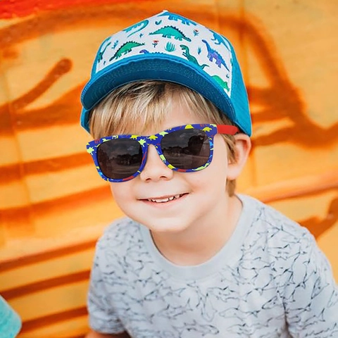 Kinder Sonnenbrille UV400 Schutz PC Rahmen AC Linse Cartoon Dinosaurier Wassermelone Quadratische Brille Für Jungen Mädchen