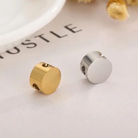 Cuentas Espaciadoras De Doble Orificio De Acero Inoxidable Pulidas Cilíndricas DIY Fabricación De Joyas Accesorios