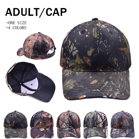 Outdoor Camouflage Tree Branch Baseball Cap Men Women Cotton Sporty Adjustable Curved Brim Sunshade Fishing Hunting Hat