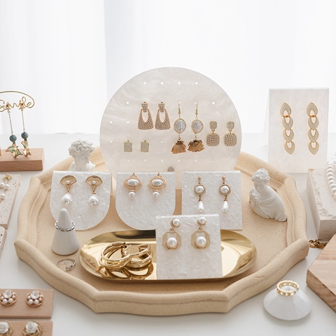Présentoir Boucles D'oreilles Acryl Motif Nuage Organisateur Bijoux Rack Support Pour Clous D'oreilles Bureau