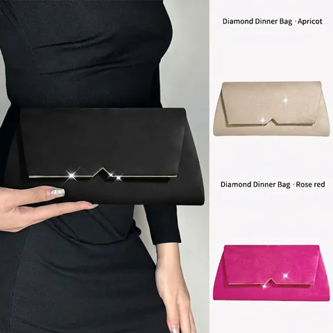 Pochette Da Sera In Velluto Borsa A Mano A Busta Con Finiture In Metallo A V E Tracolla A Catena Per Donna Matrimonio Party Elegante